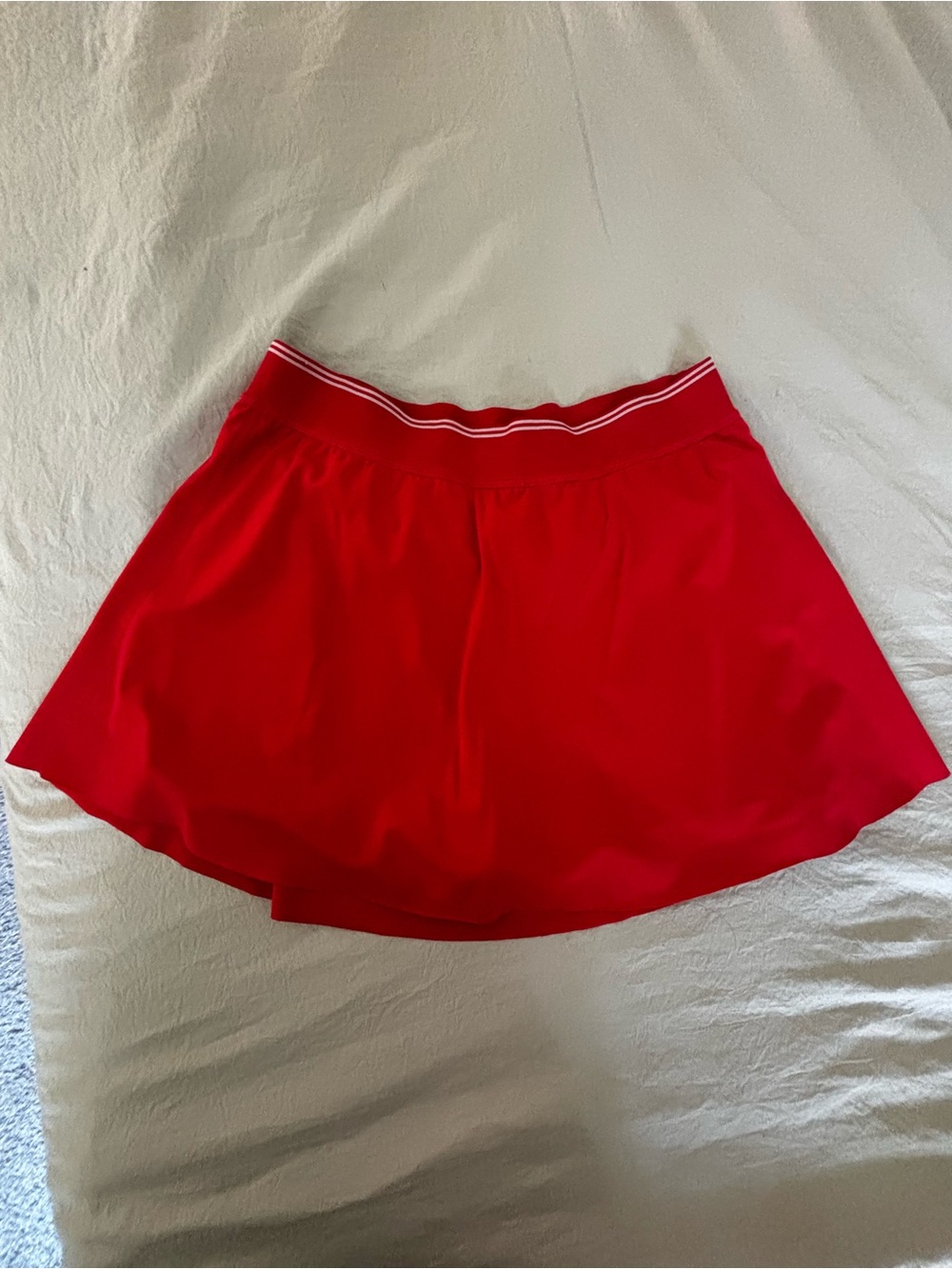 Athleta Red Circle Skater Skirt with Striped Waistband